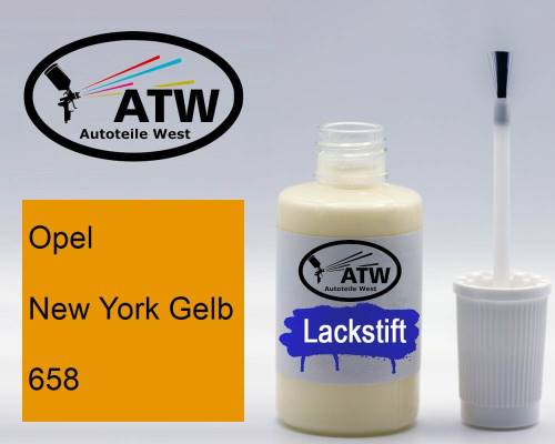 Opel, New York Gelb, 658: 20ml Lackstift, von ATW Autoteile West.